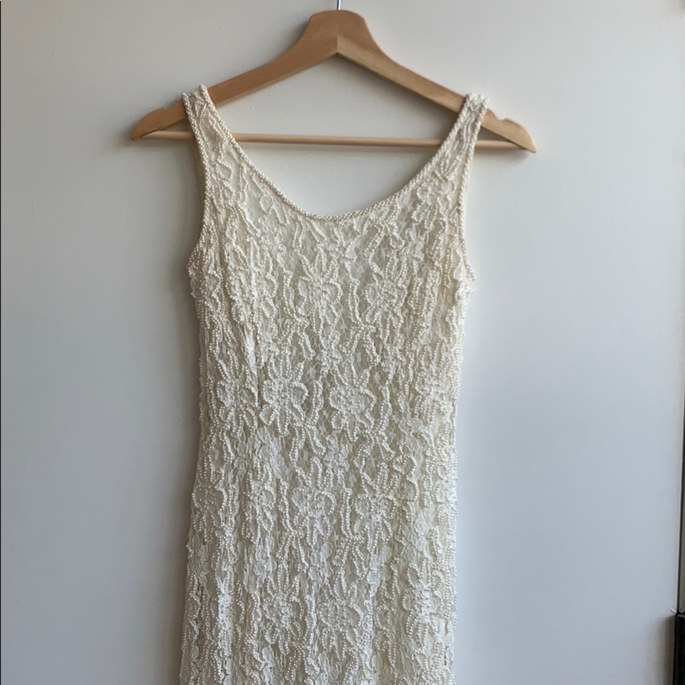 Vintage pearl beaded bridal dress